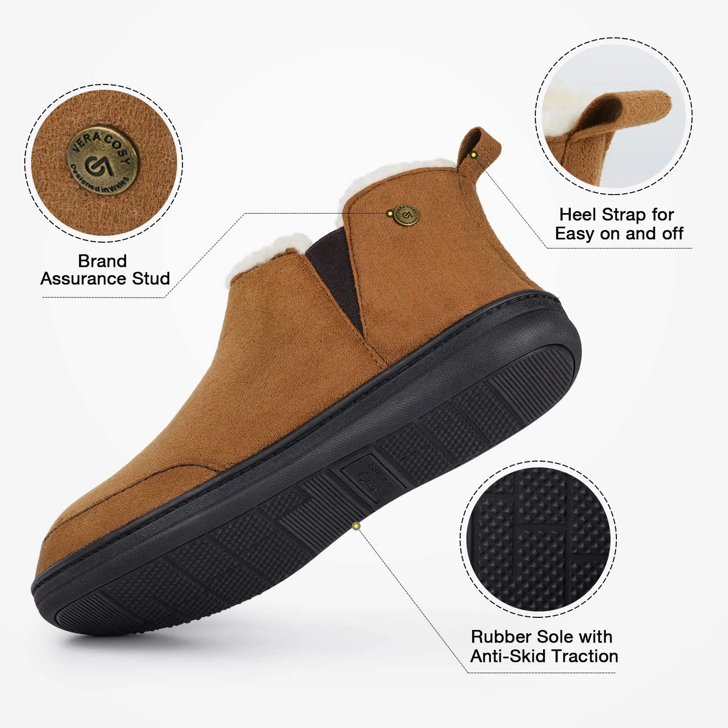 Men's Micro Suede Hi-Top Adjustable Slippers