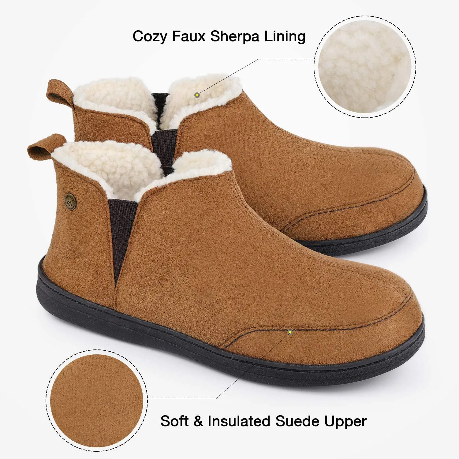 Men's Micro Suede Hi-Top Adjustable Slippers