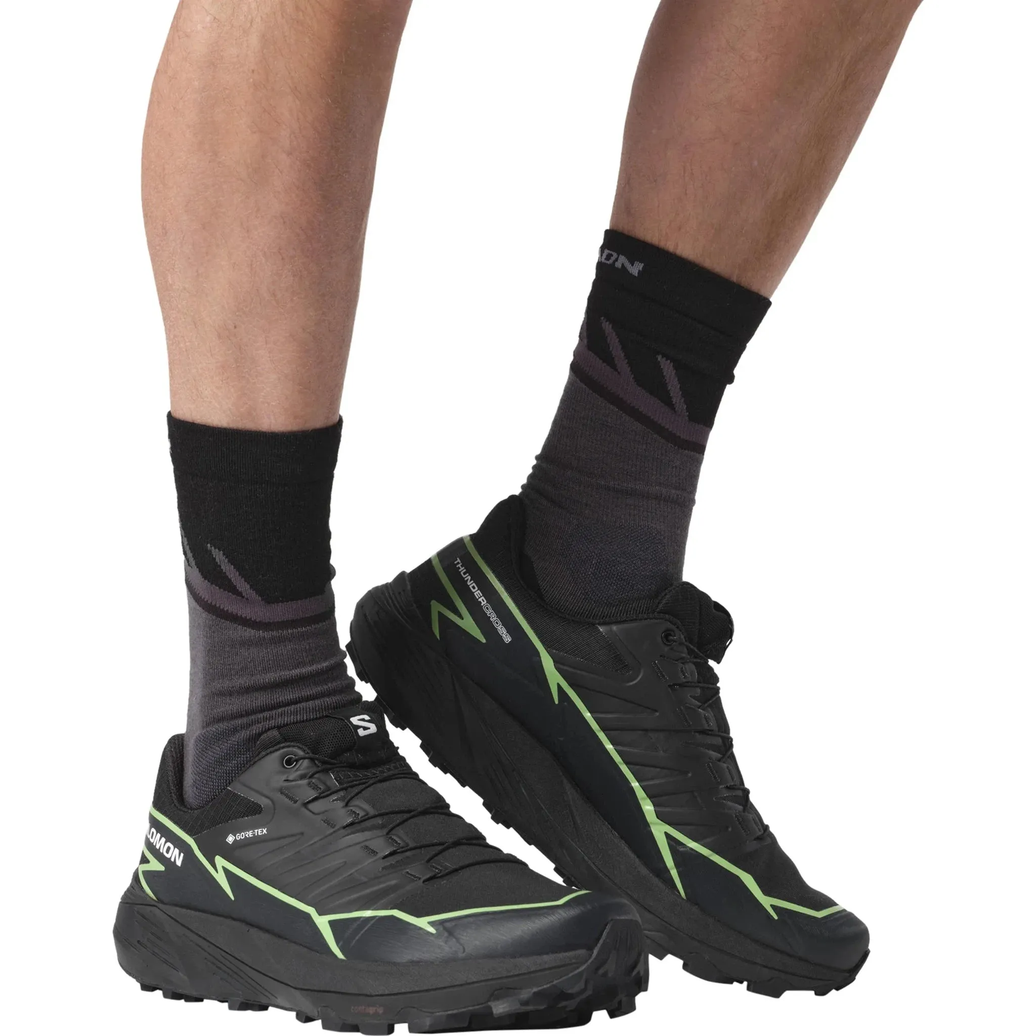 Men's Salomon Thundercross GTX  Black - Green Gecko - Black