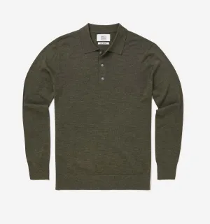 Merino Wool Polo Army