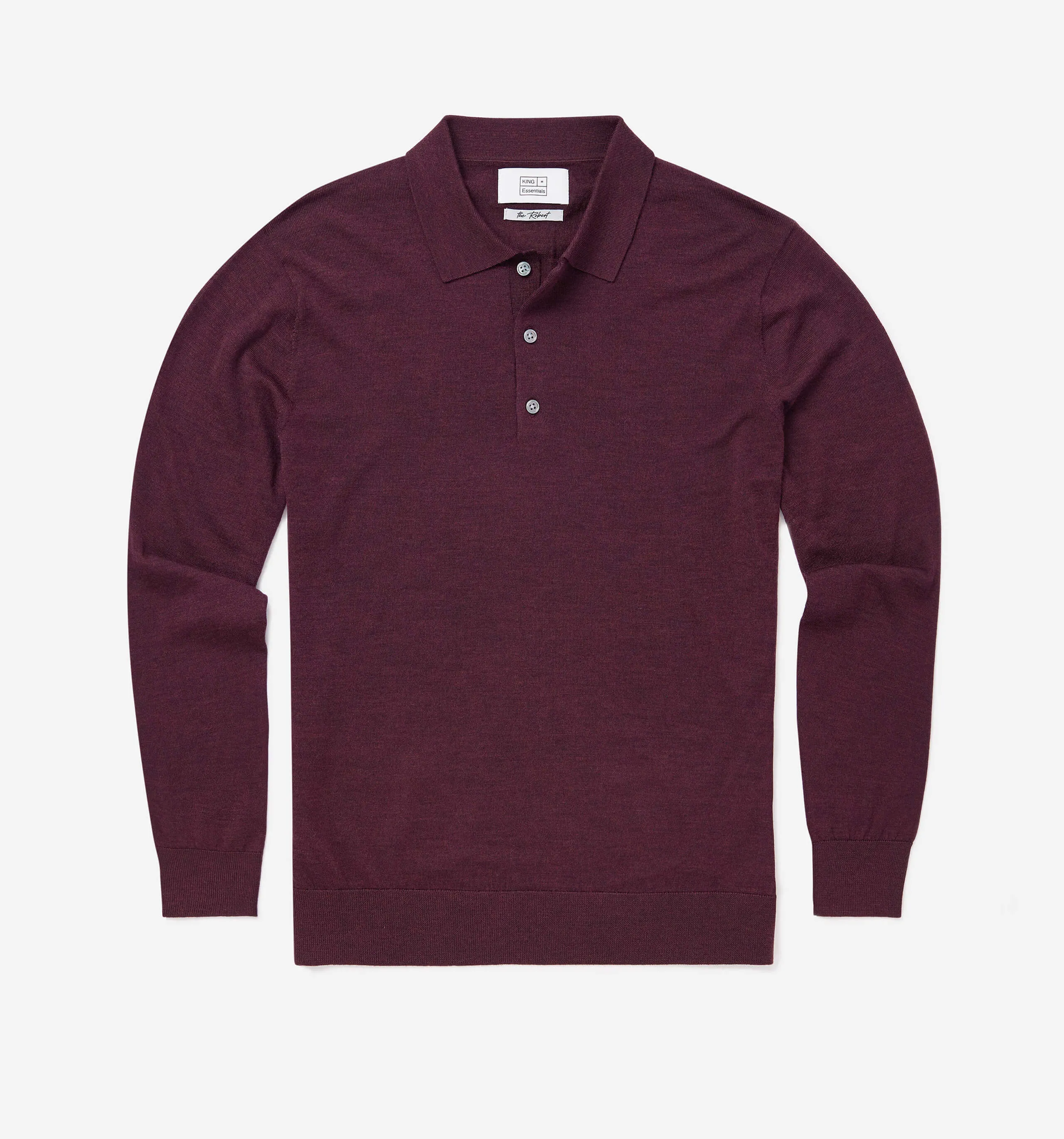 Merino Wool Polo Burgundy