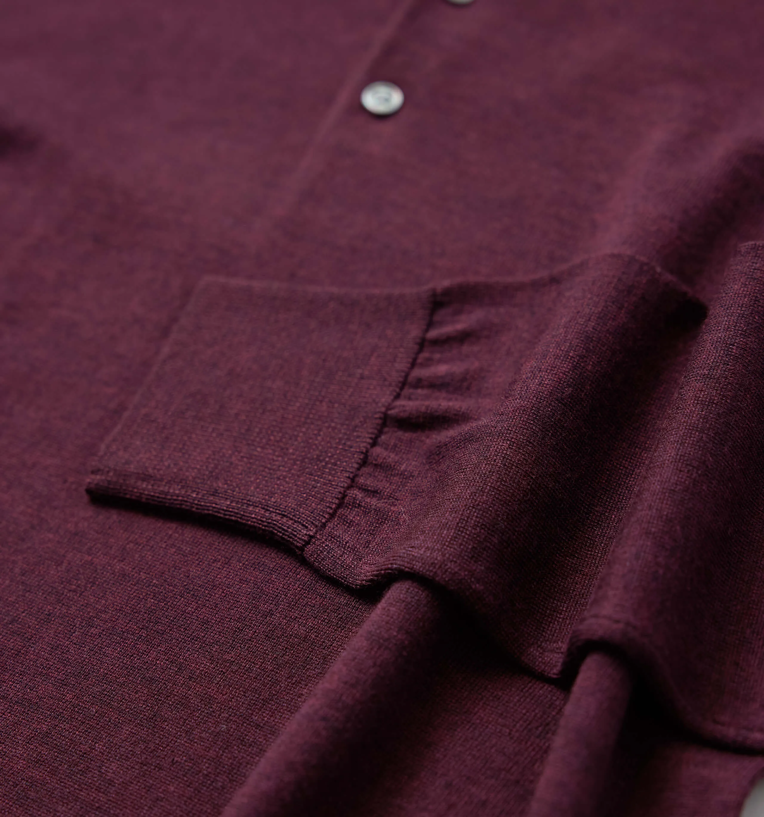 Merino Wool Polo Burgundy