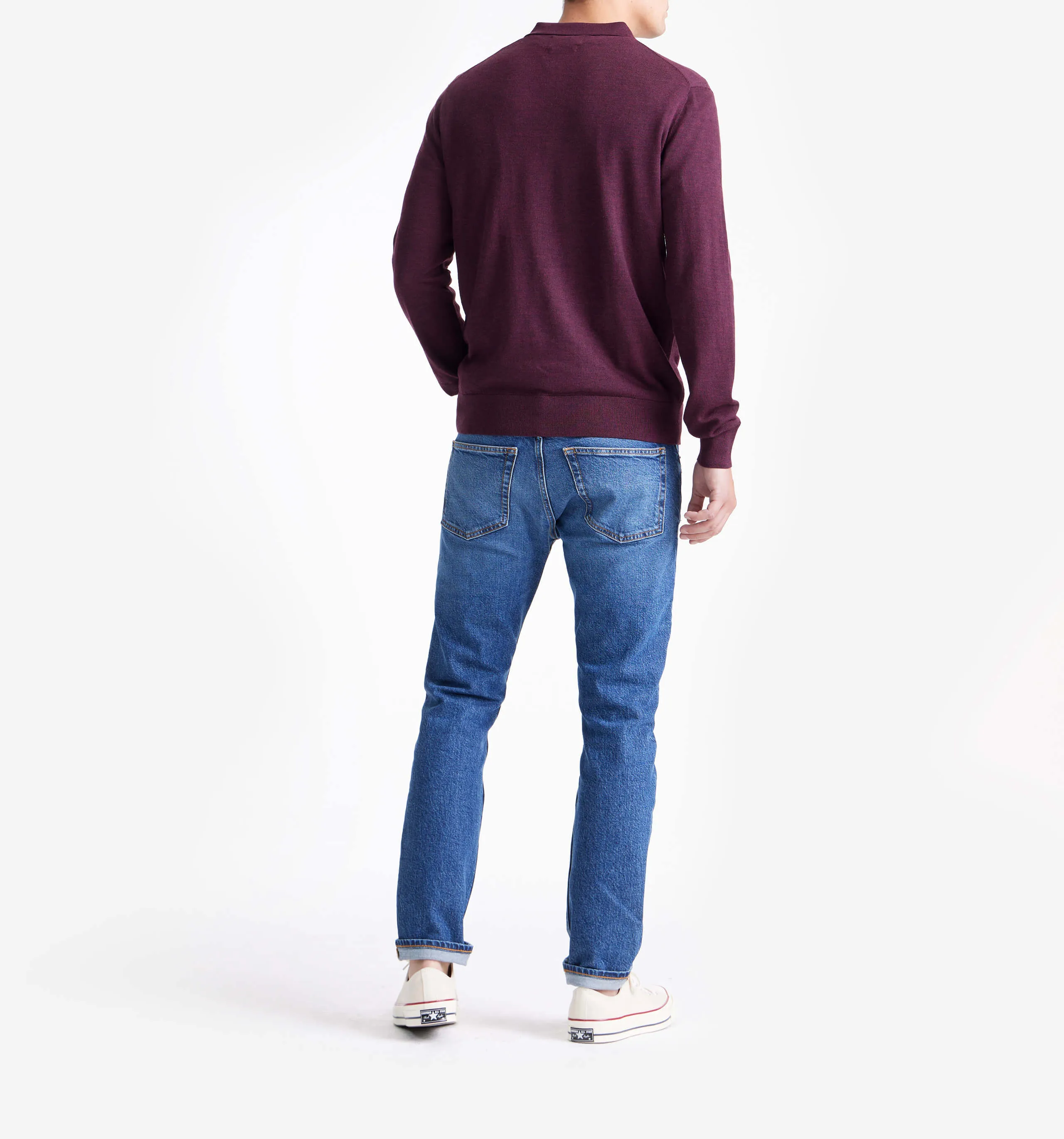 Merino Wool Polo Burgundy