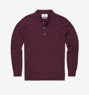 Merino Wool Polo Burgundy