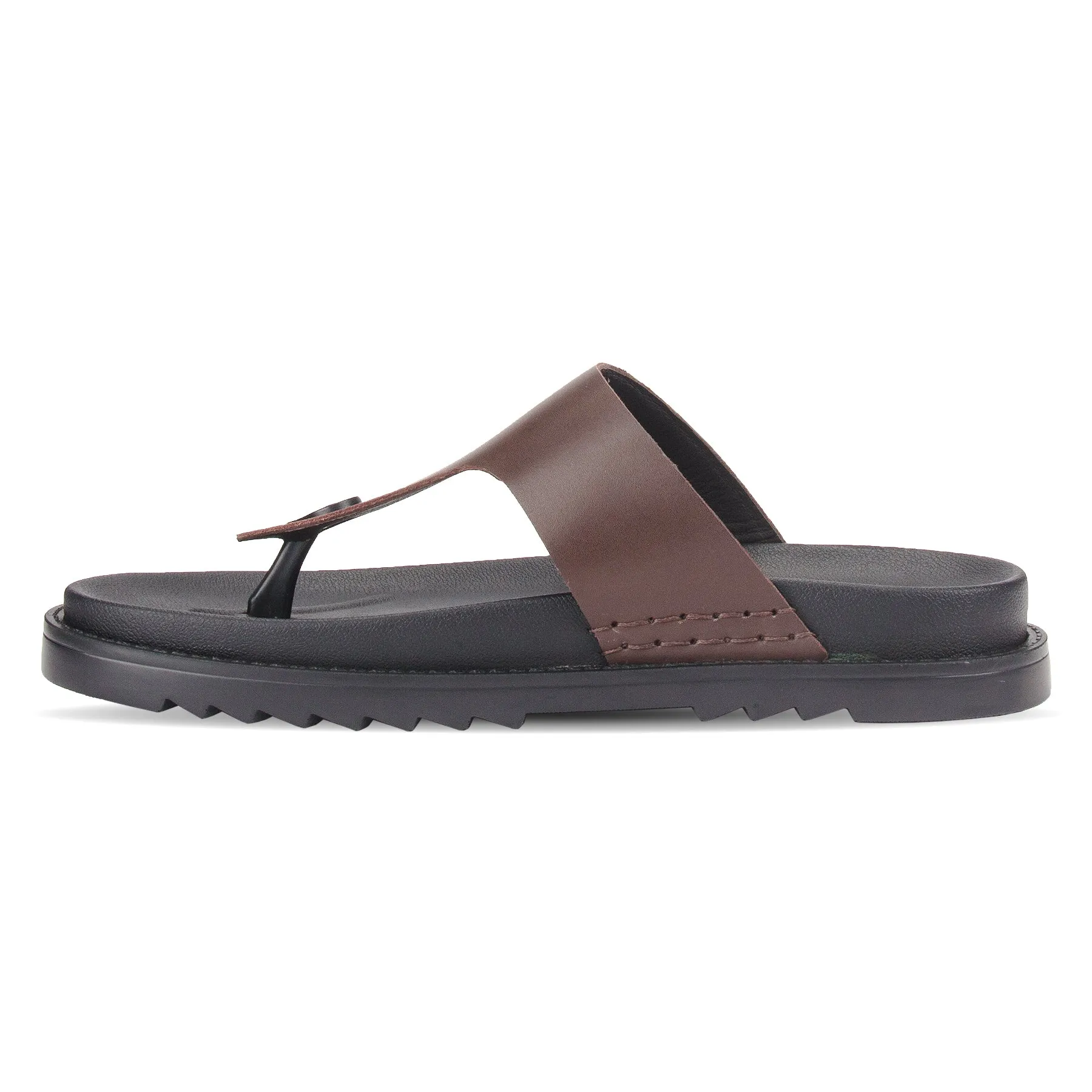 Milano men's leather open-toe flat sandal