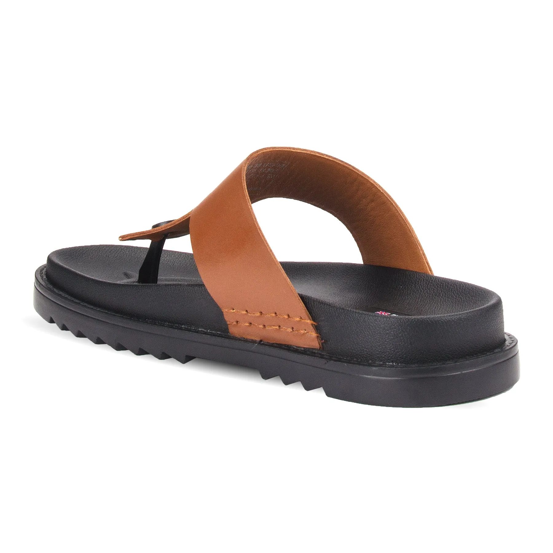 Milano men's leather open-toe flat sandal