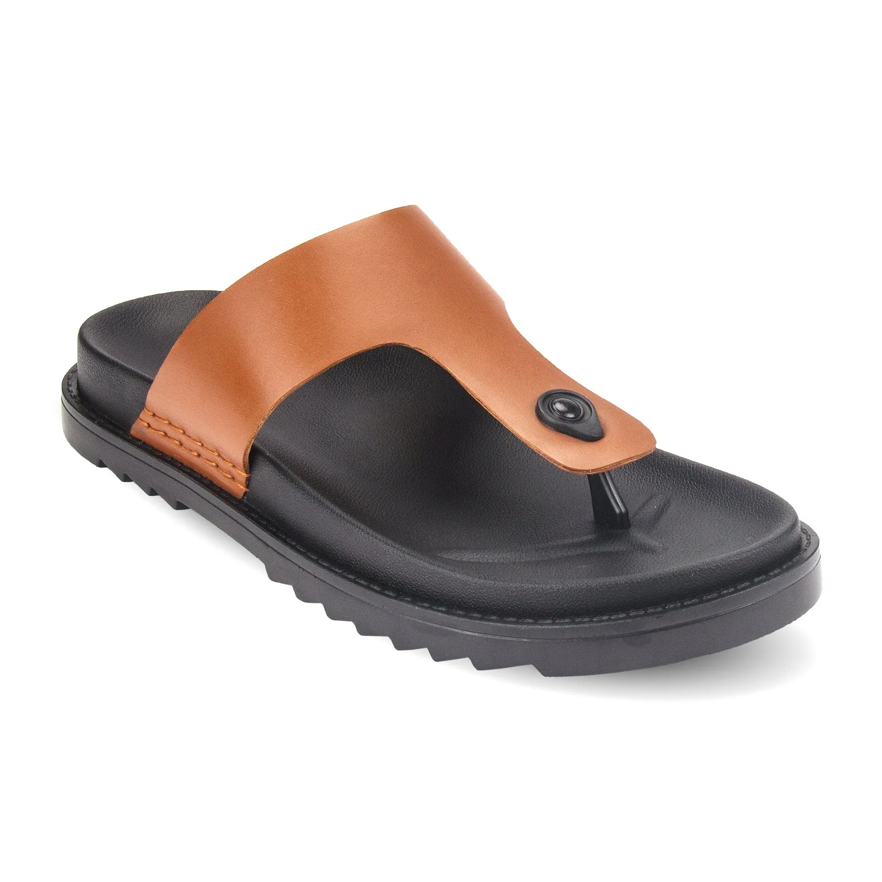 Milano men's leather open-toe flat sandal