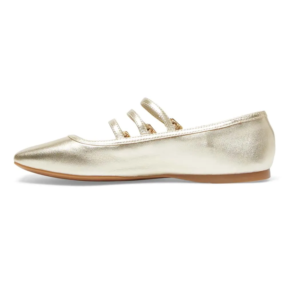 Millie Flat in Gold Metallic