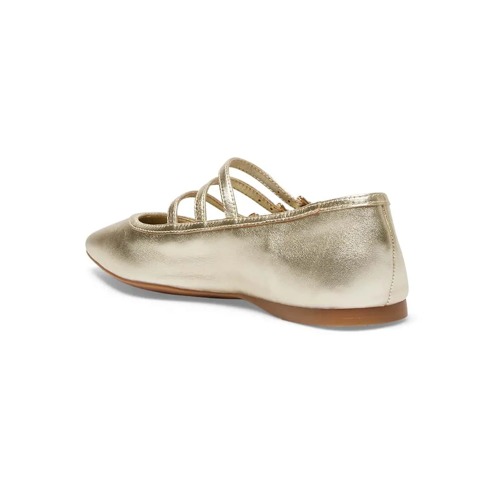 Millie Flat in Gold Metallic