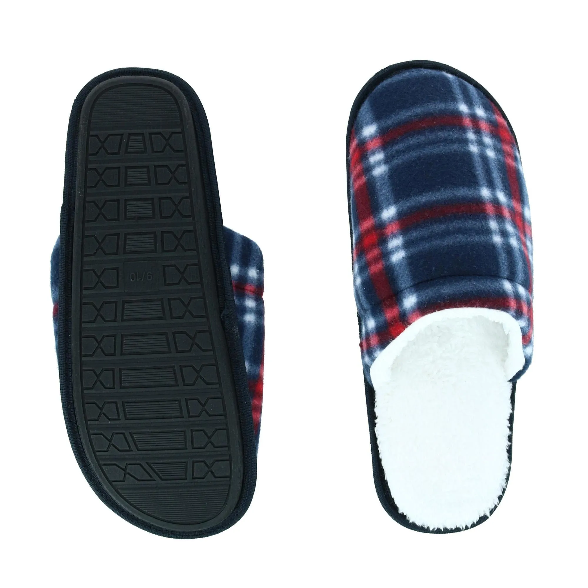 Polar Extreme Men's Classic Plaid Sherpa Lined Slippers