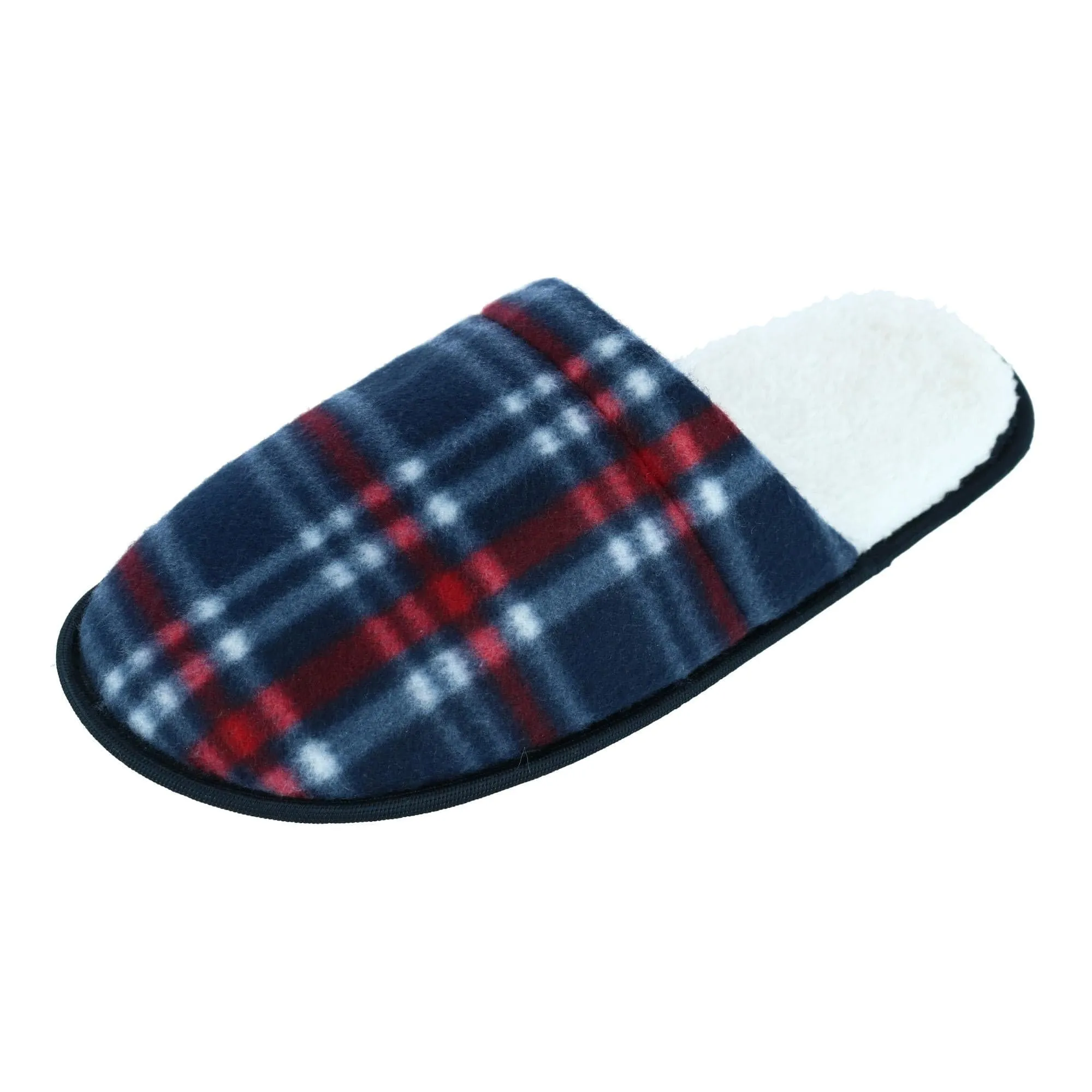 Polar Extreme Men's Classic Plaid Sherpa Lined Slippers