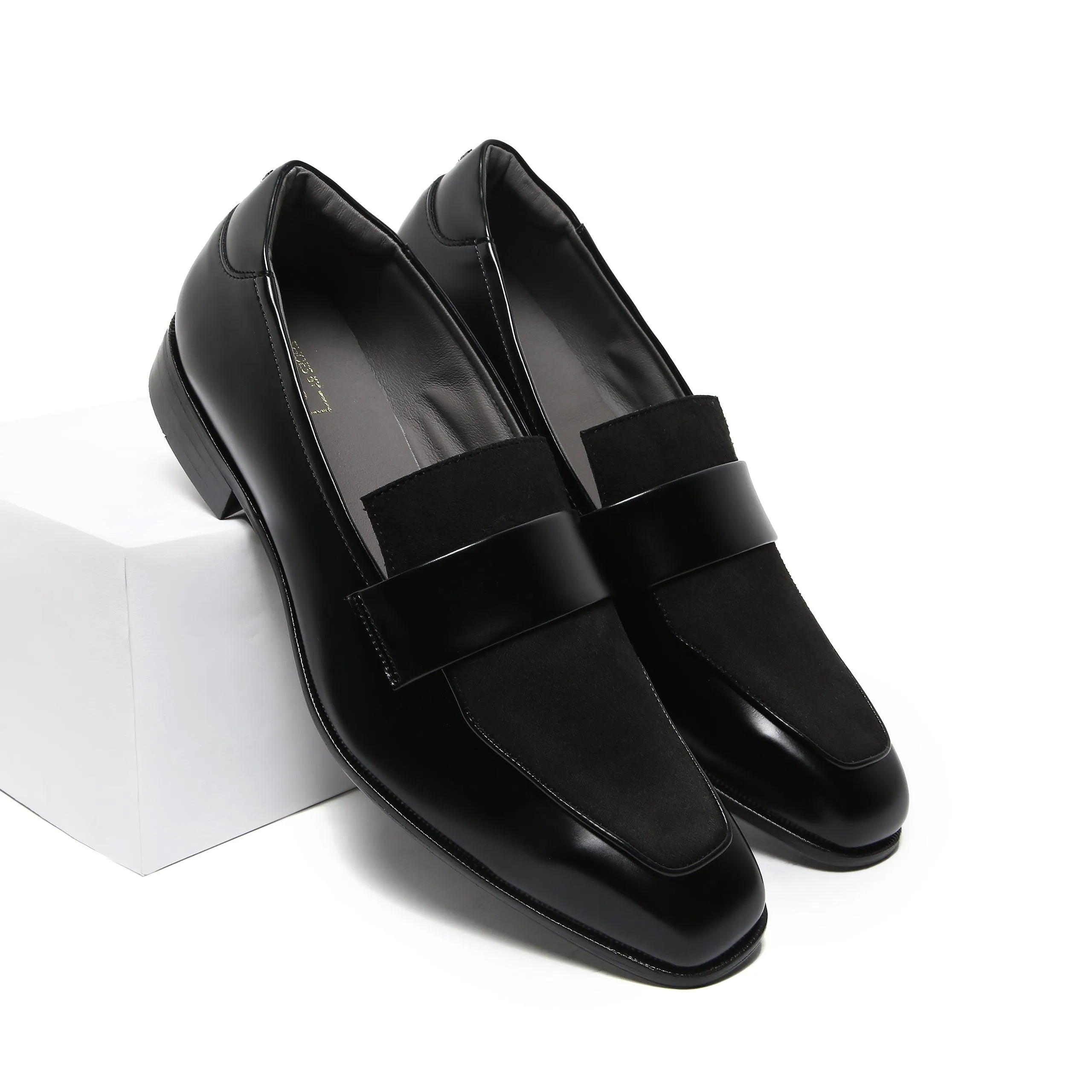 RABONE - BLACK SQUARE TOE SLIP-ON