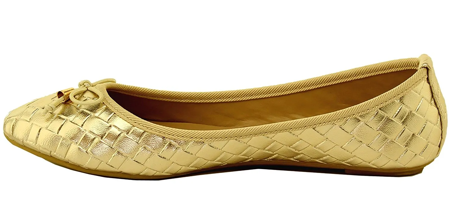 Refresh Footwear Women's Intrecciato Woven Ballet Flat