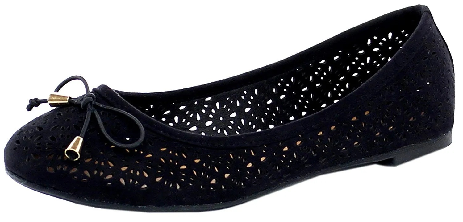 Refresh Footwear Women's Laser Cut Ballet Flat