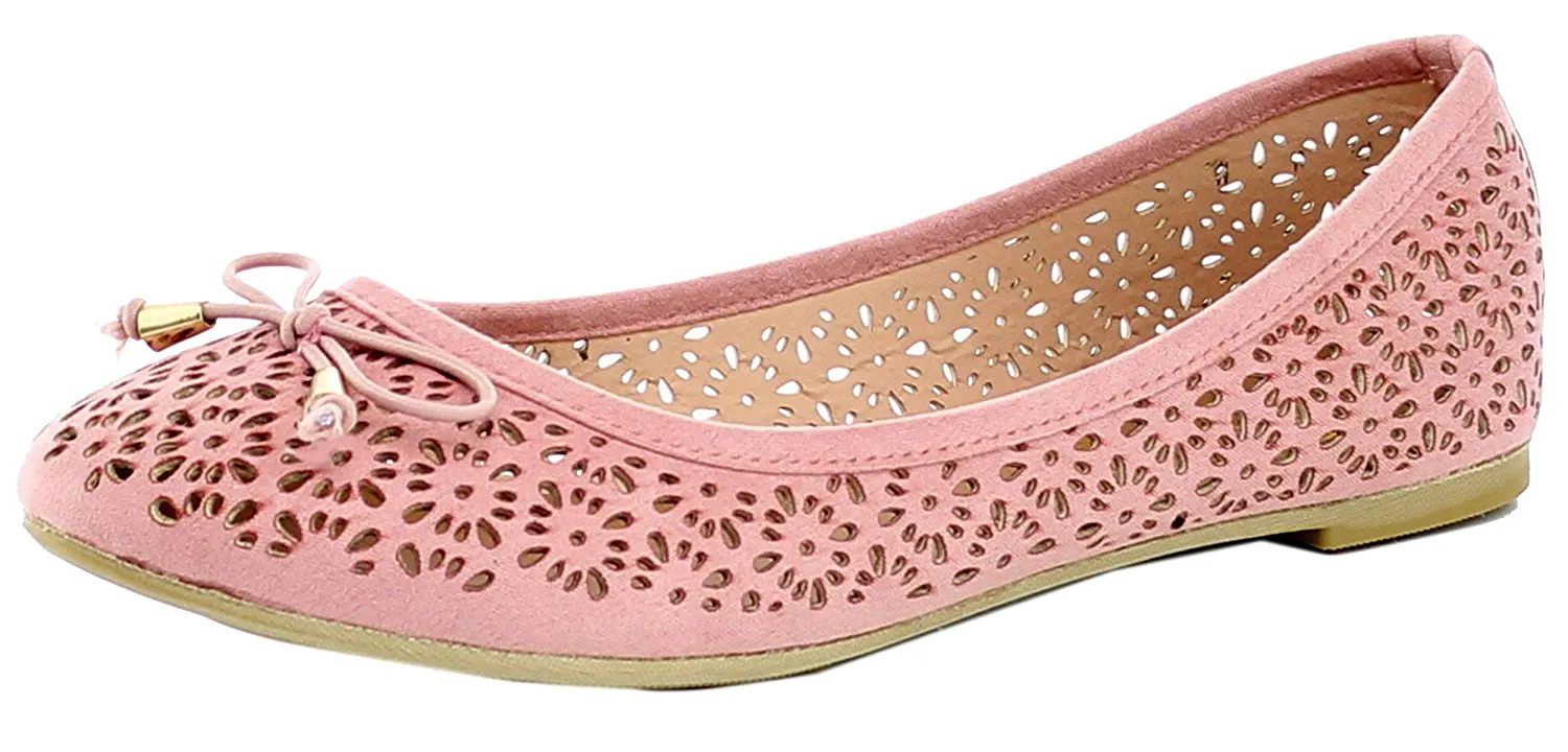 Refresh Footwear Women's Laser Cut Ballet Flat