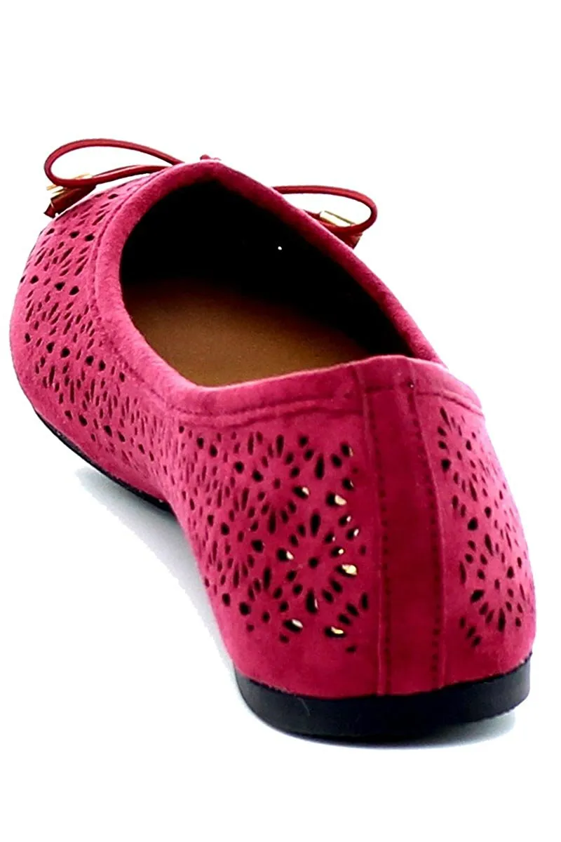 Refresh Footwear Women's Laser Cut Ballet Flat