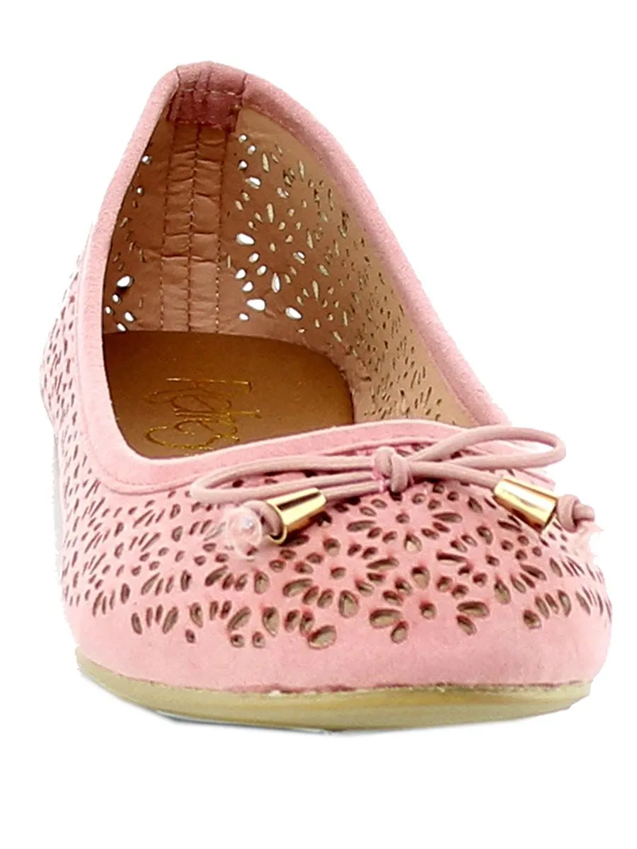 Refresh Footwear Women's Laser Cut Ballet Flat