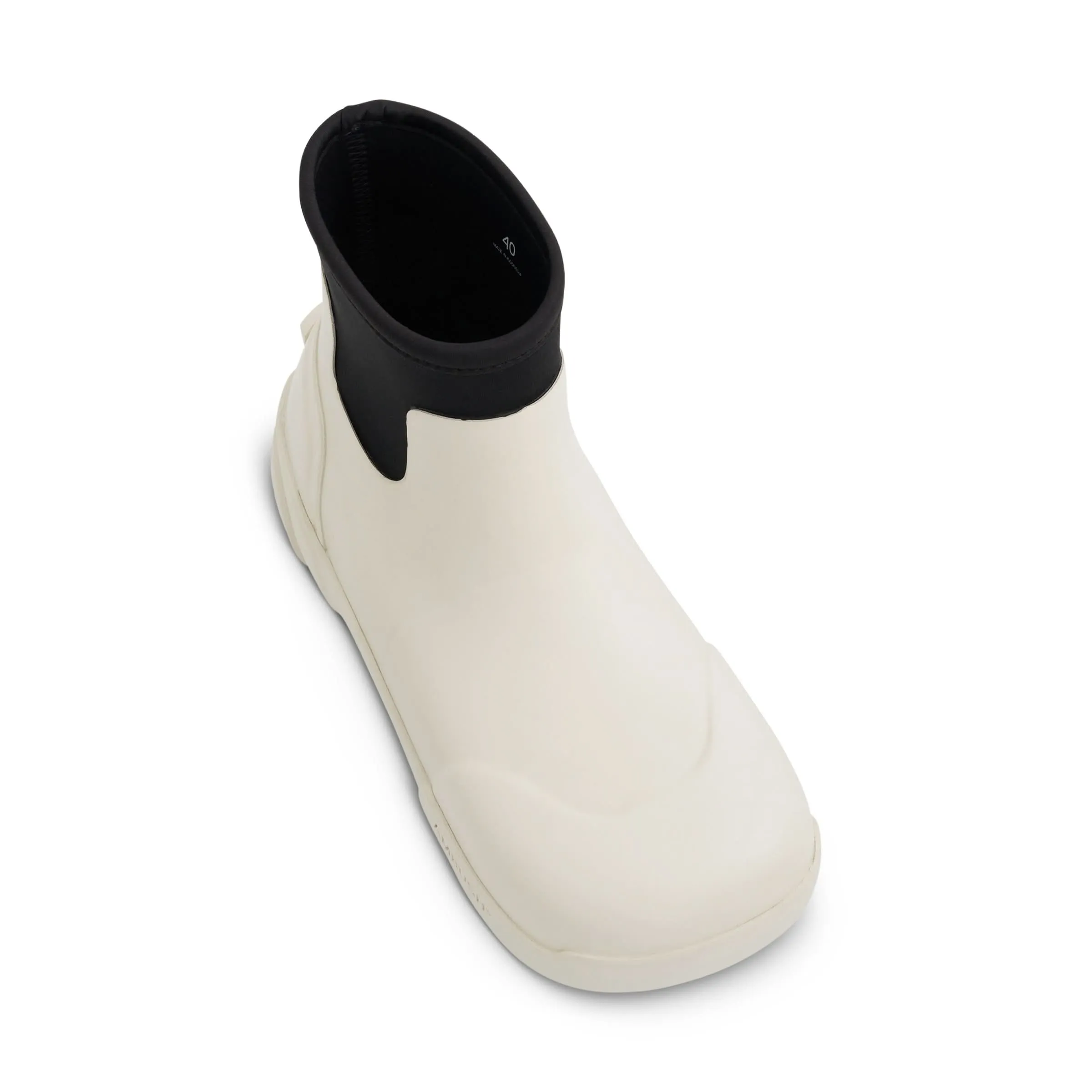 Rubber Boot in White/Black