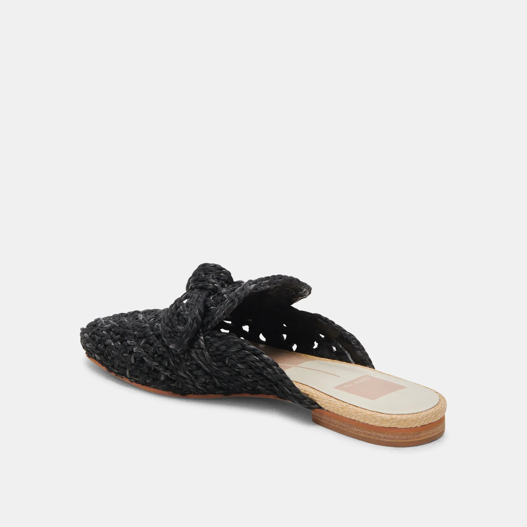 SABOR FLATS ONYX RAFFIA