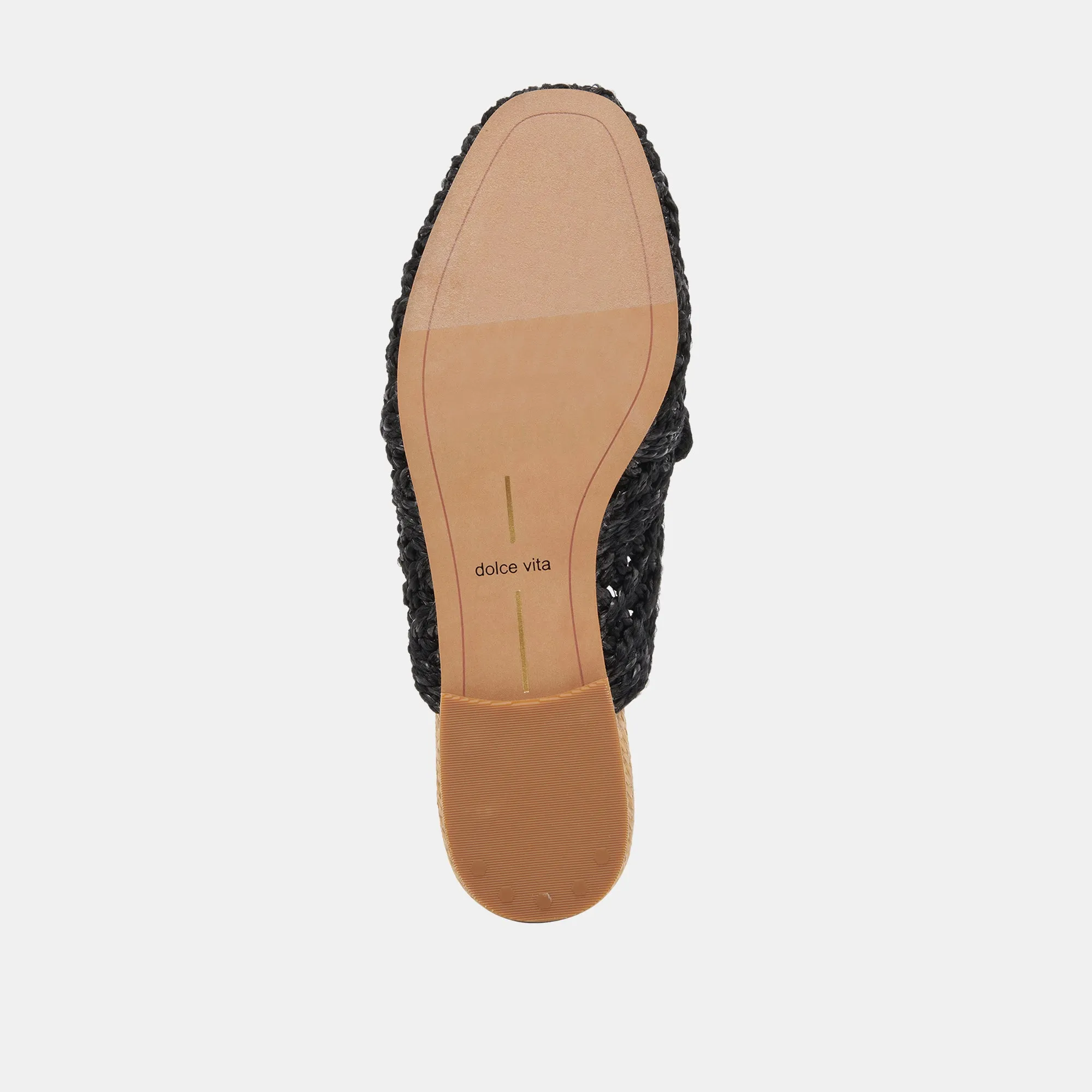 SABOR FLATS ONYX RAFFIA