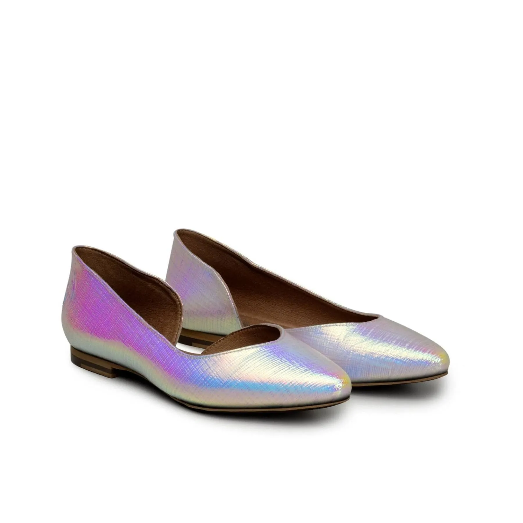 'Serena' women's pearl-sheen flat by Zette Shoes