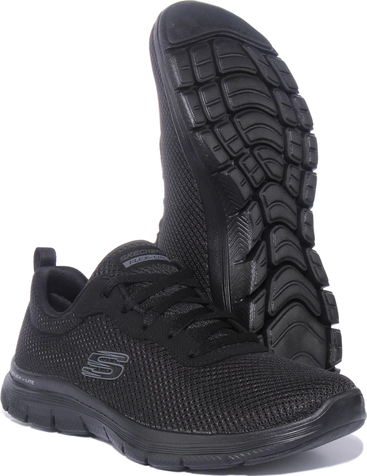 Skechers Flex Appeal 4.0 In All Black For Women