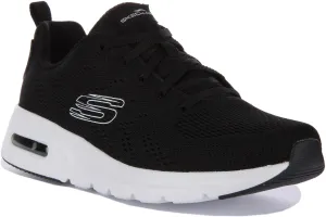 Skechers Skech Air Court In Black White For Women