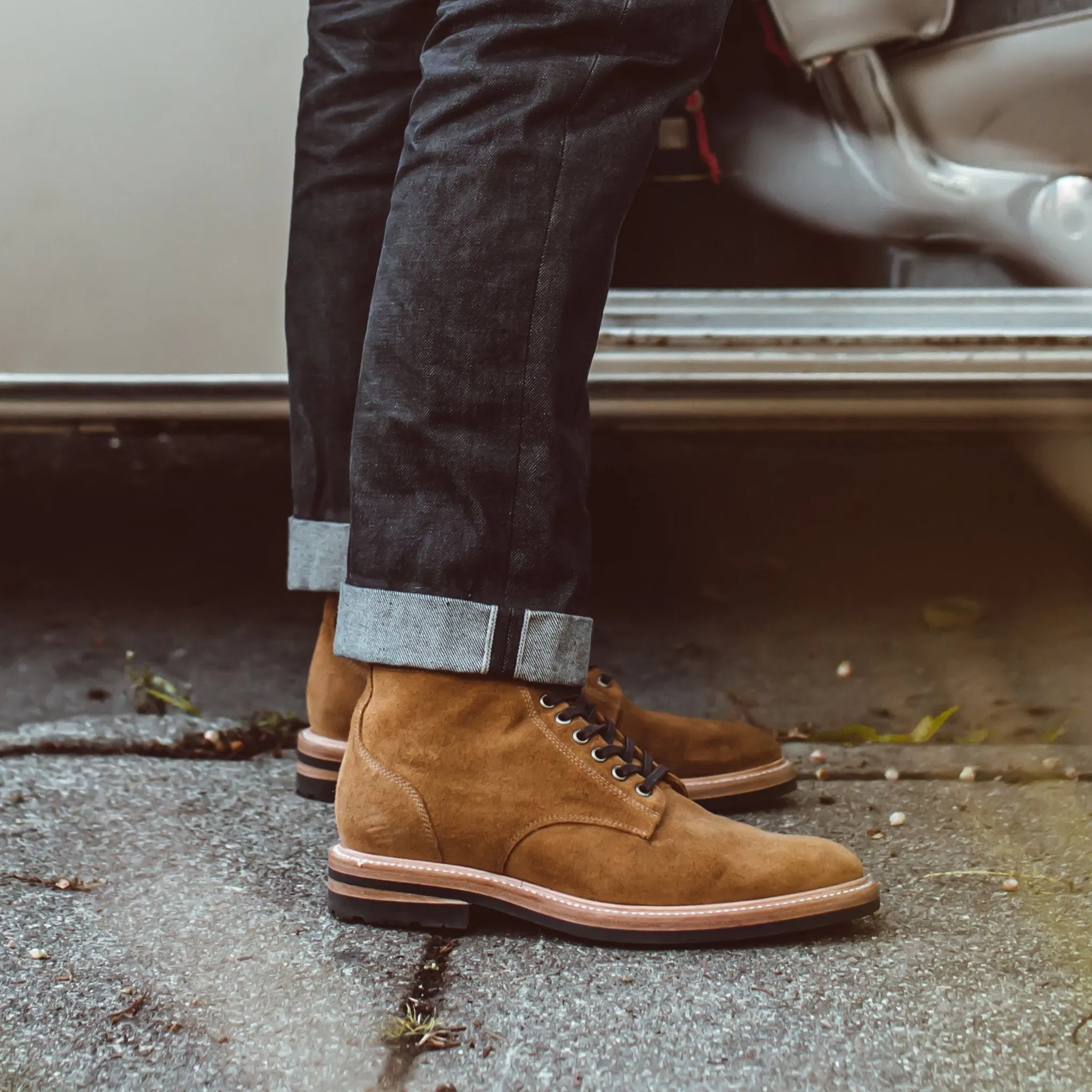 The Trench Boot in Golden Weatherproof Suede