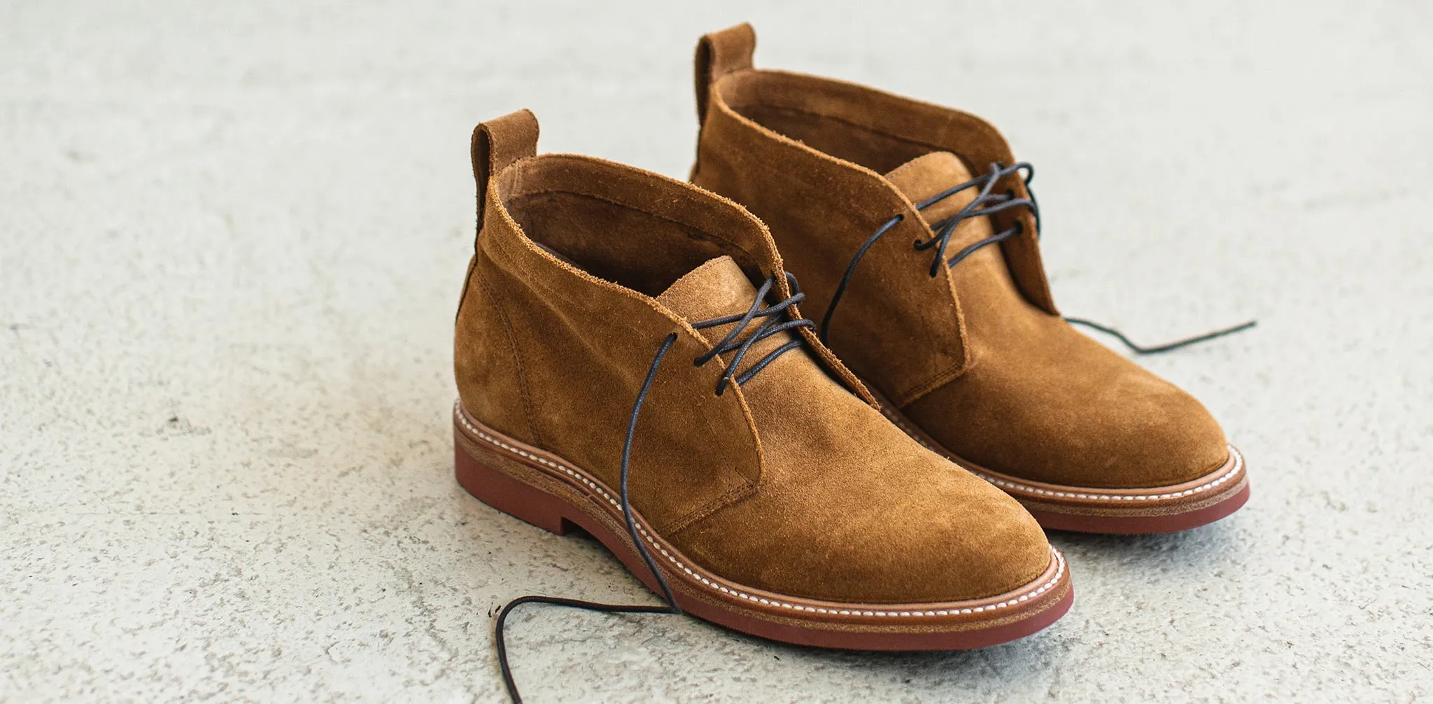 The Unlined Chukka in Butterscotch Weatherproof Suede