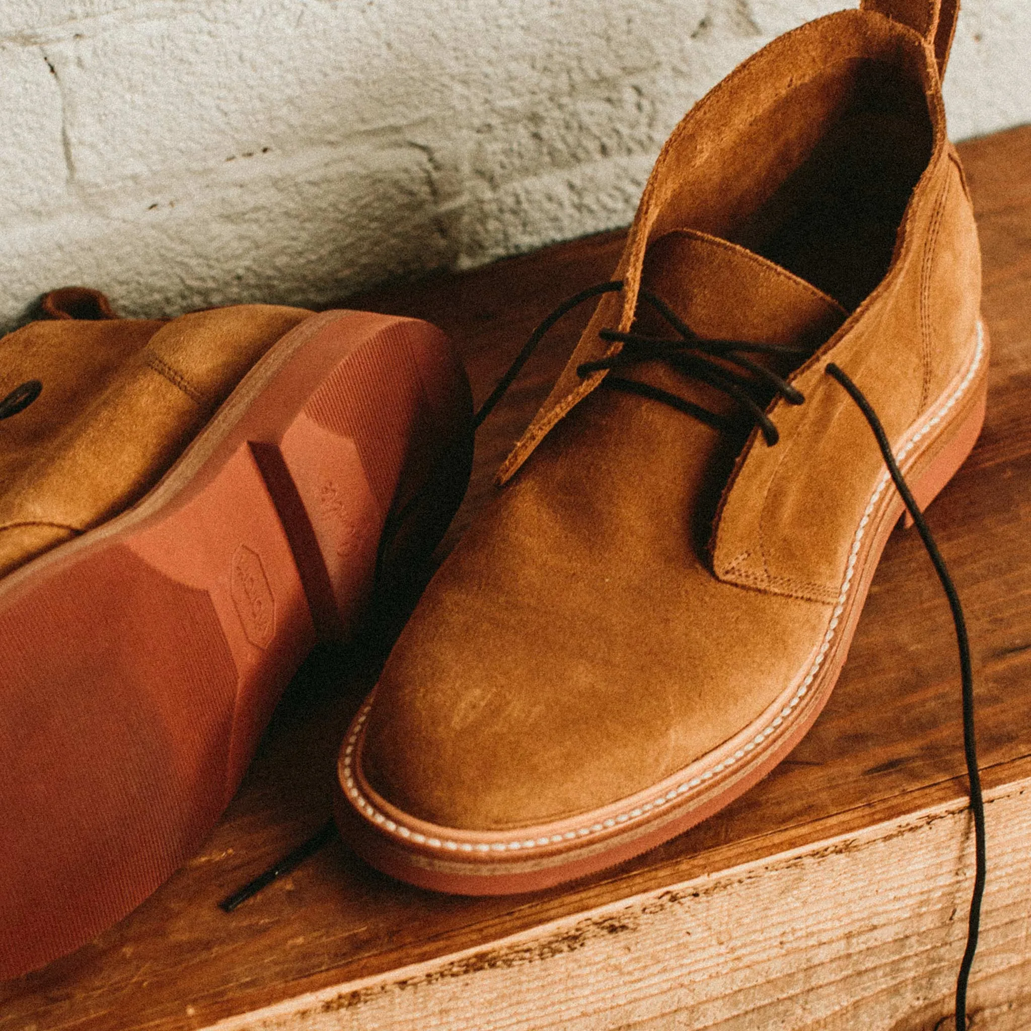 The Unlined Chukka in Butterscotch Weatherproof Suede