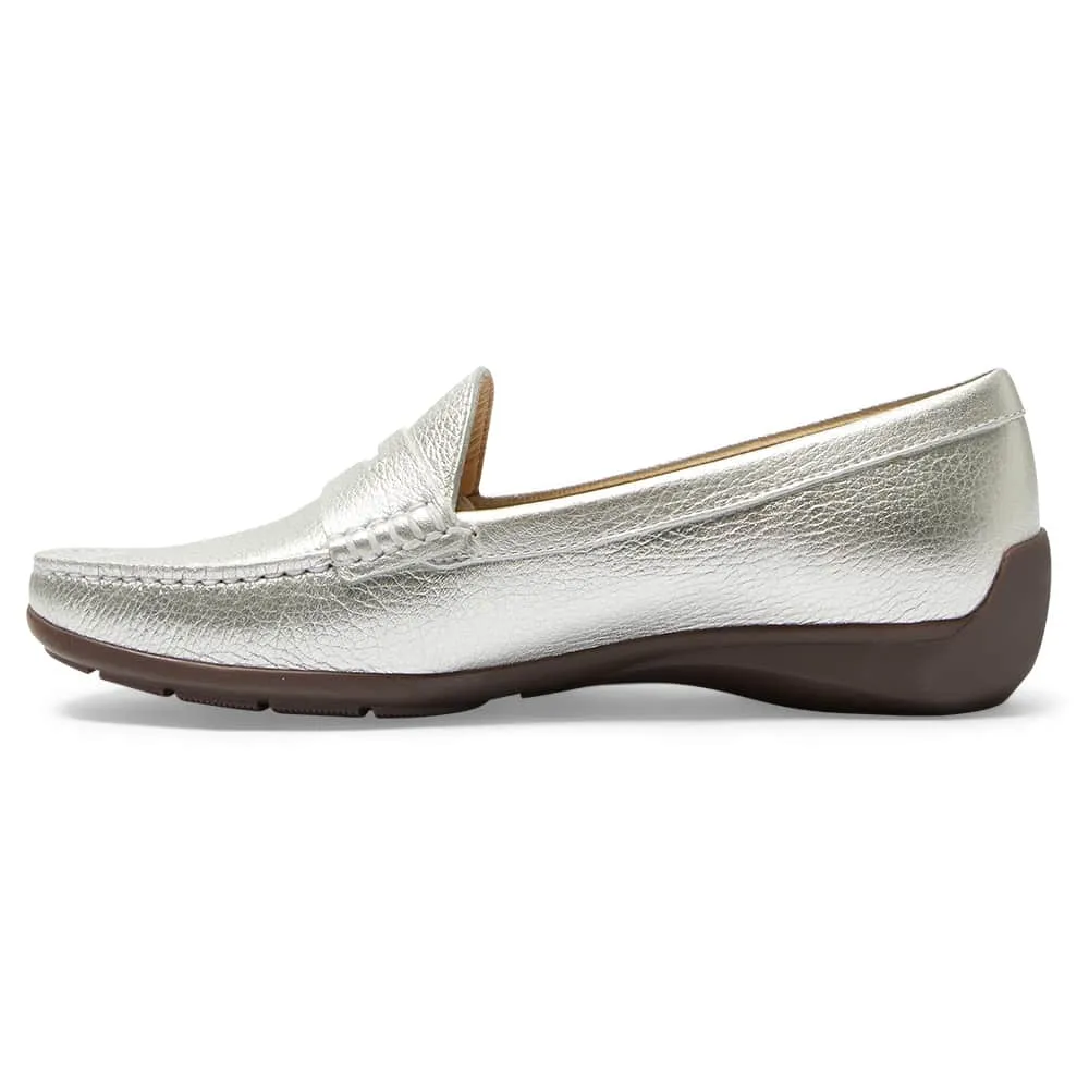 Travis Loafer in Silver Metallic Leather