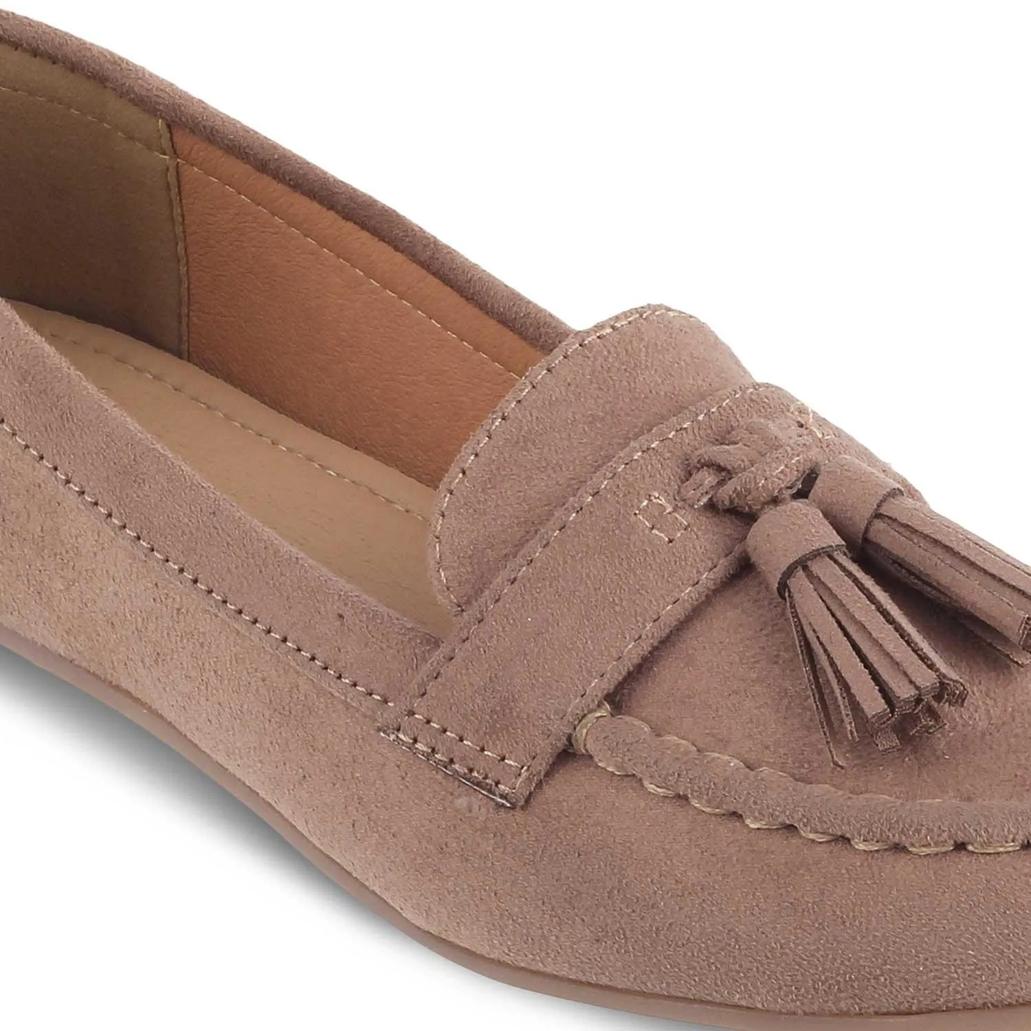 Tresmode Jonum Beige Women's Dress Tassel Loafers