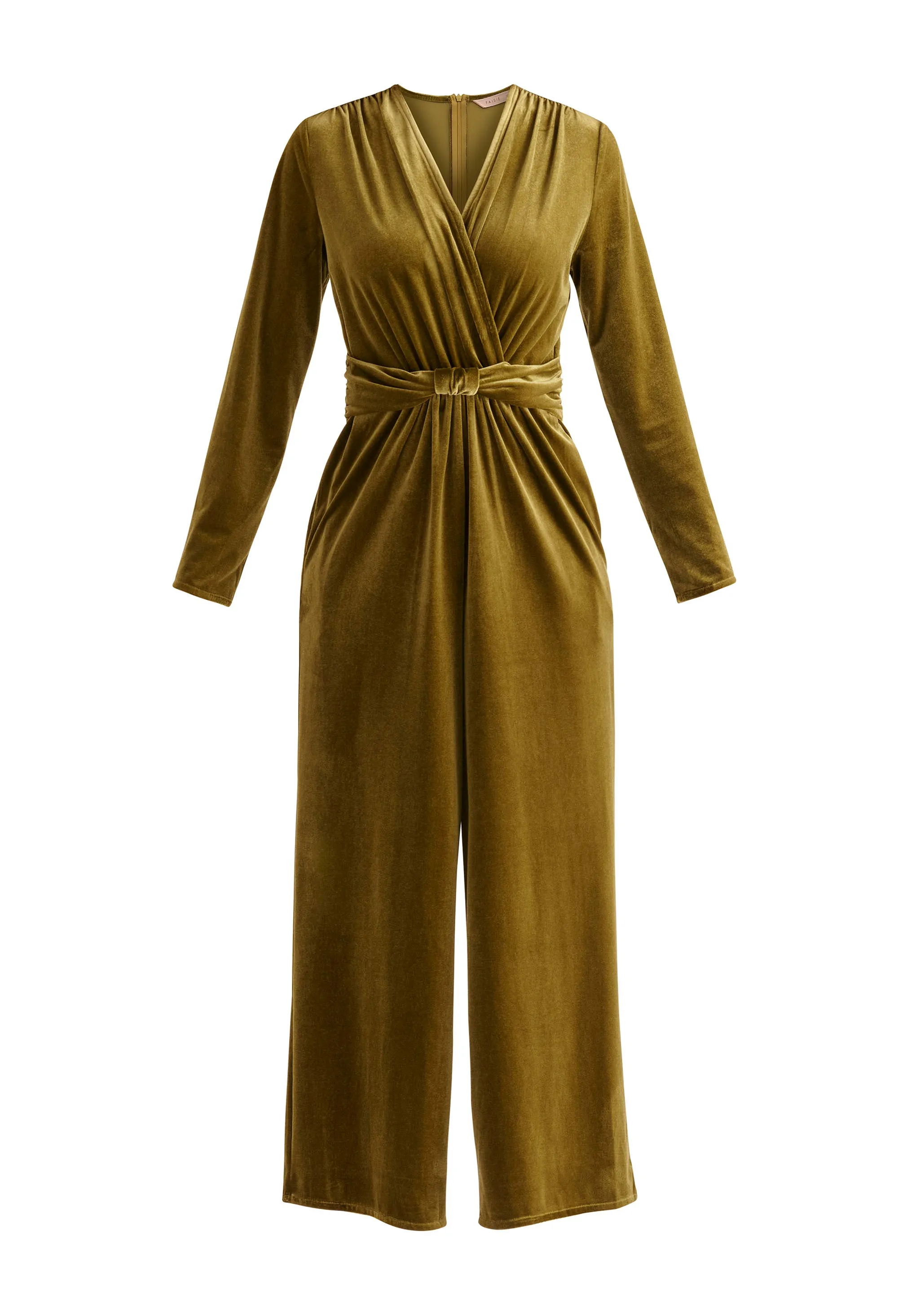 Velvet Knot-Waist Jumpsuit