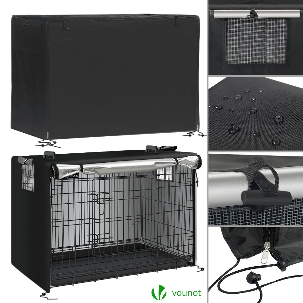 VOUNOT Dog Crate Portable Foldable Secure Pet Puppy Cage with Cover 36 Inches, L