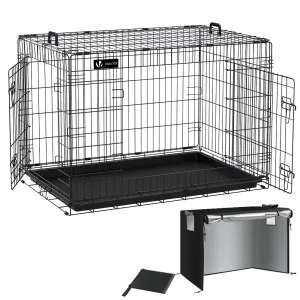 VOUNOT Dog Crate Portable Foldable Secure Pet Puppy Cage with Cover 42 Inches, XL