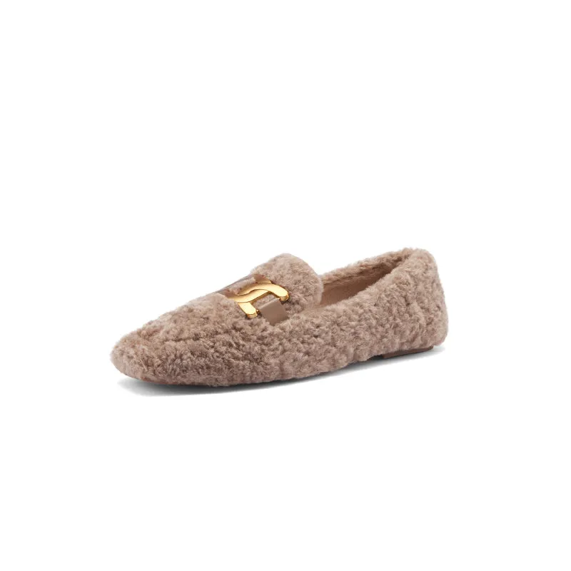 Zaynab Wool Loafers with Chain