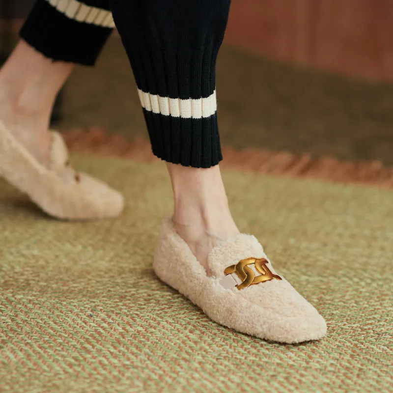 Zaynab Wool Loafers with Chain