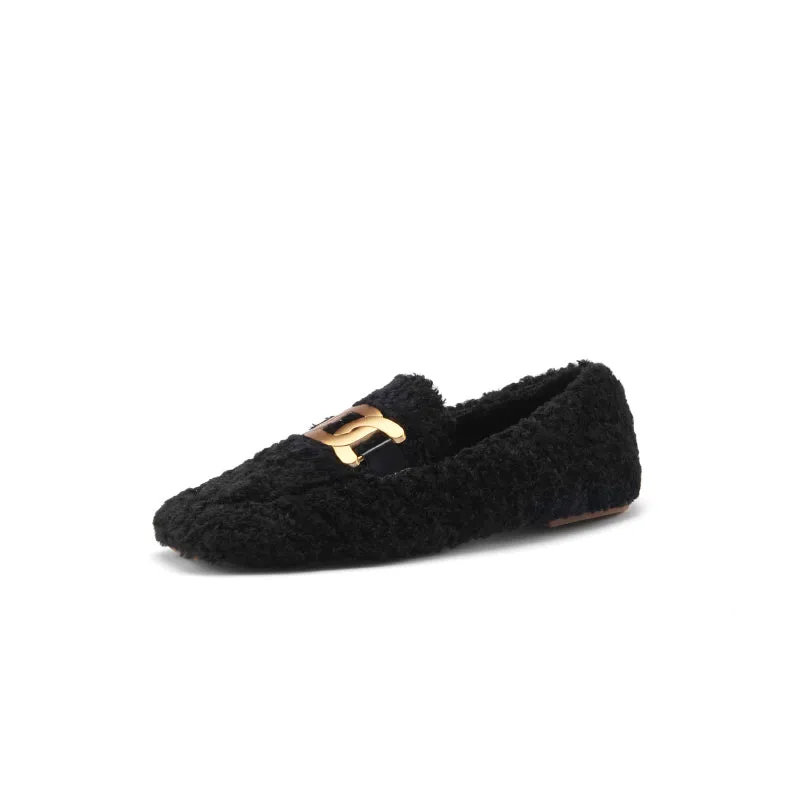 Zaynab Wool Loafers with Chain