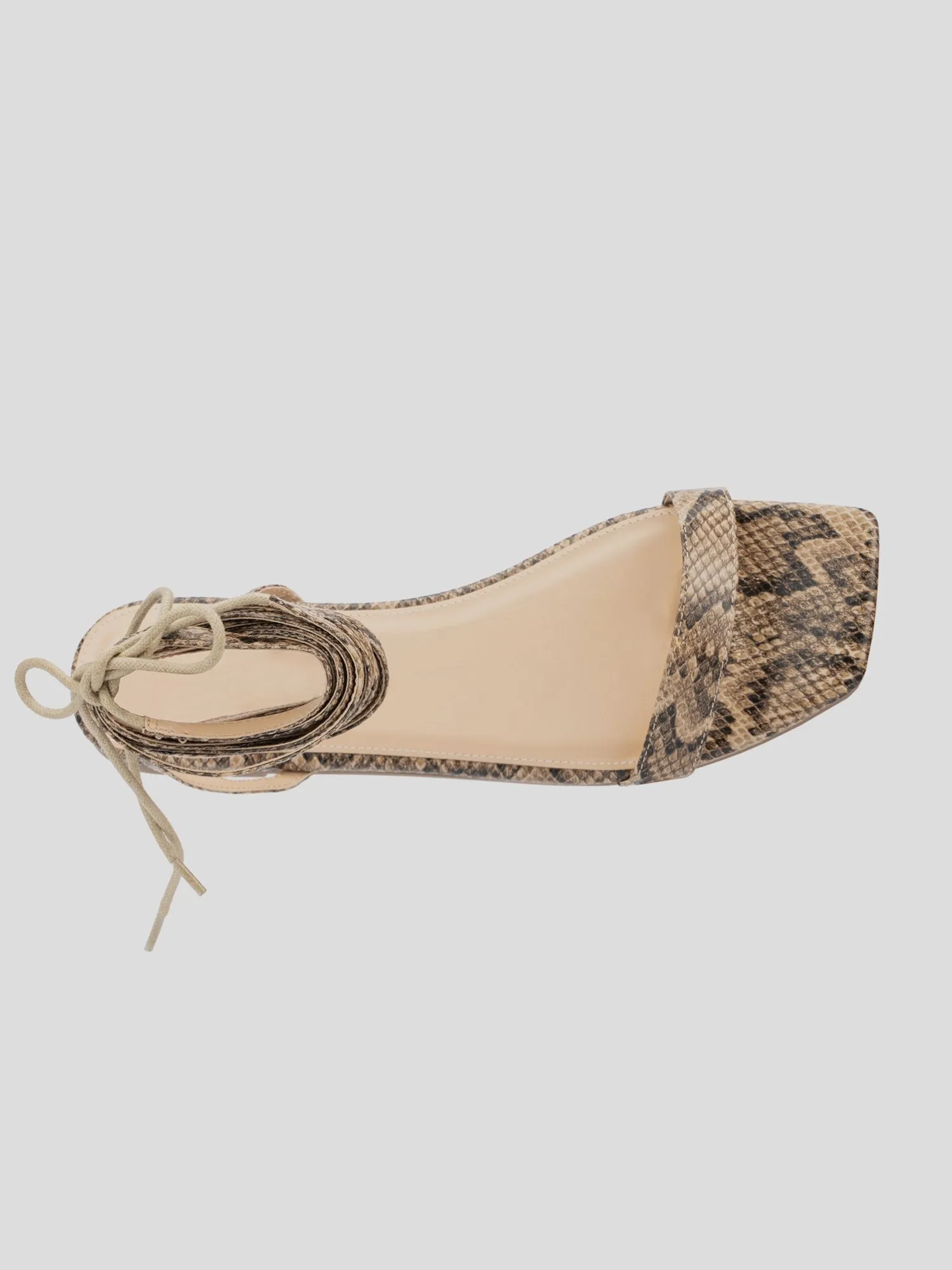 Zelia Wide Width Snakeskin Print Strappy Flats